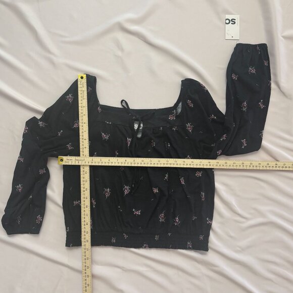 Kohl's SO - Cinch Bottom Boho Top - Black/Pink - Size L - NWT - Picture 5 of 10